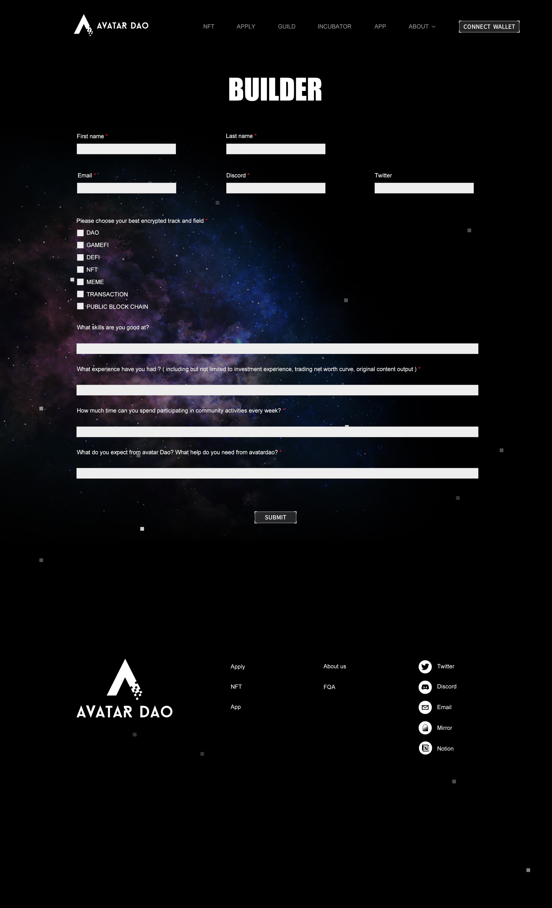 AvatarDAO网站开发,网站开发,nft