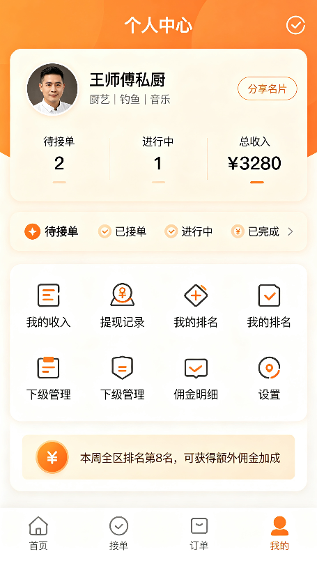 本地上门私厨撮合平台 截图4